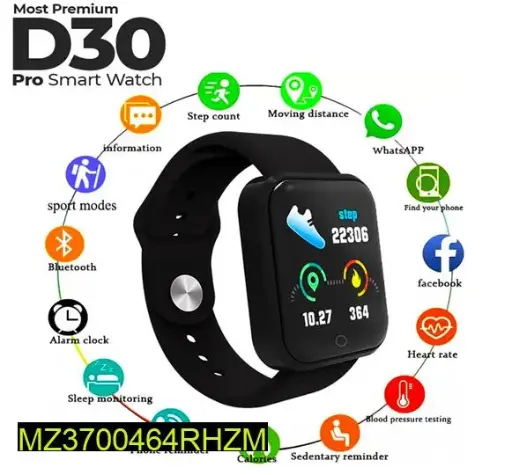  D30 Pro Smart Watch black